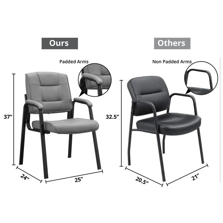 Premium Leather Executive Office Chairs with Padded Armrest