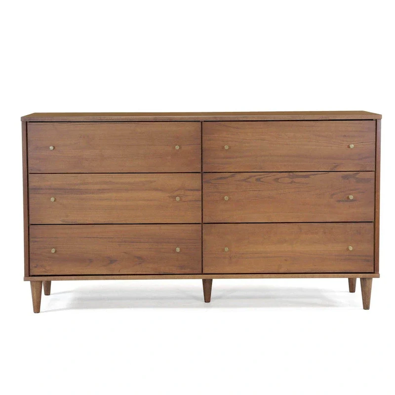 Grain Wood Furniture Mid Century 6-Drawer Dresser