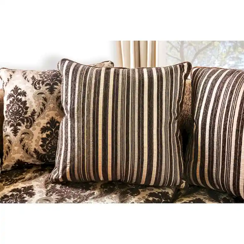Brown Chenille Upholstered Rolled Arms Sofa by Furniture
