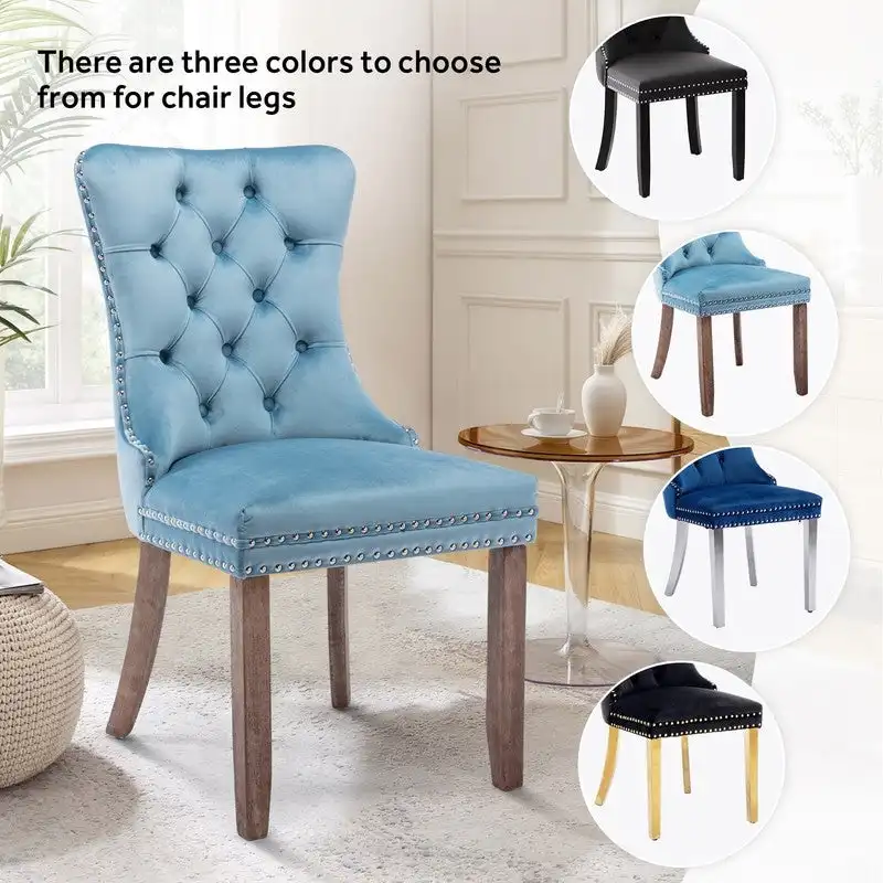 Solid Wood Velvet Upholstered Dining Chair