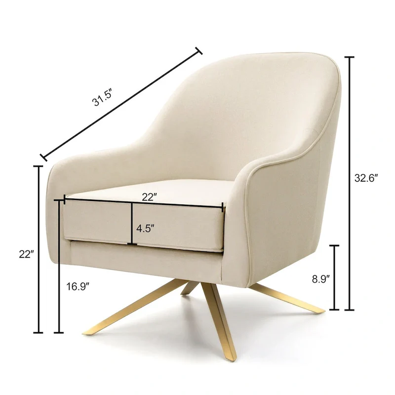 Swivel Club Chair PU Leather Leisure Armchair Upholstered Accent Chair