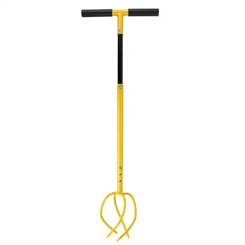 Pure Garden Adjustable Height Manual Hand Tiller