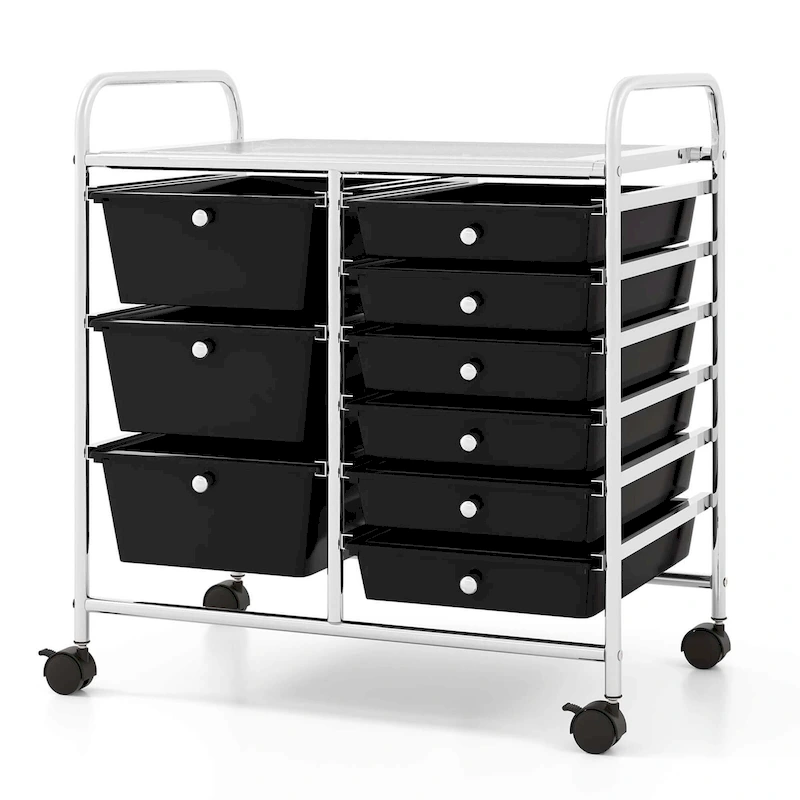 9 Drawer Rolling Storage Cart Mobile Drawer Carts Utility Cart