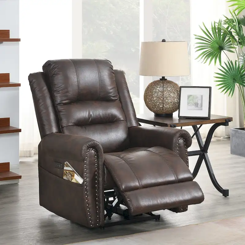Power Sofa Loveseat Recliner Adjustable Headrest High Back Nailhead