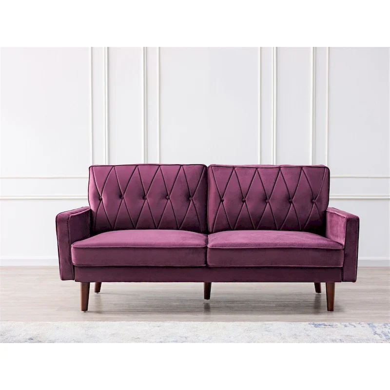 Feemster 69.3 Wide Velvet Tufted Cushion Back Sofa