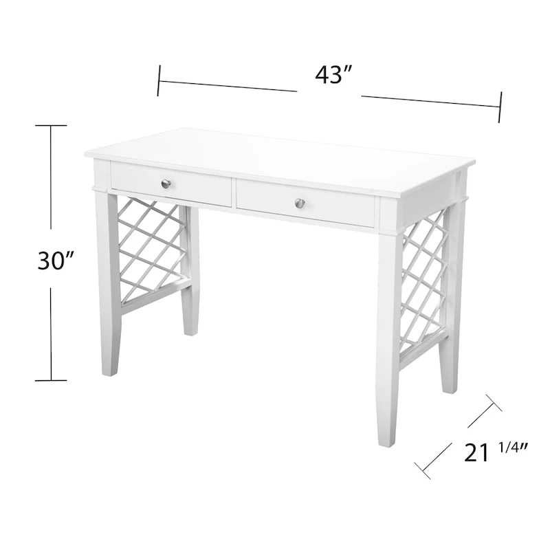 SEI Furniture Glendale White Writing Desk