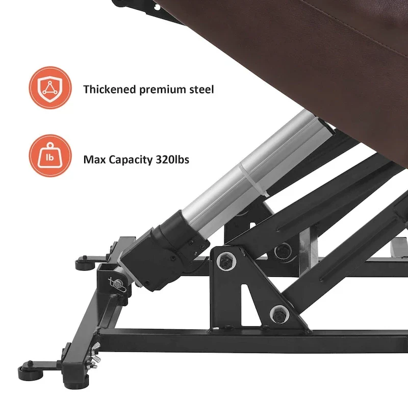 MCombo Large Power Lift Recliner Leather Chair with Massage, Heat, Cup Holders,Extended Footrest, Leather 7516