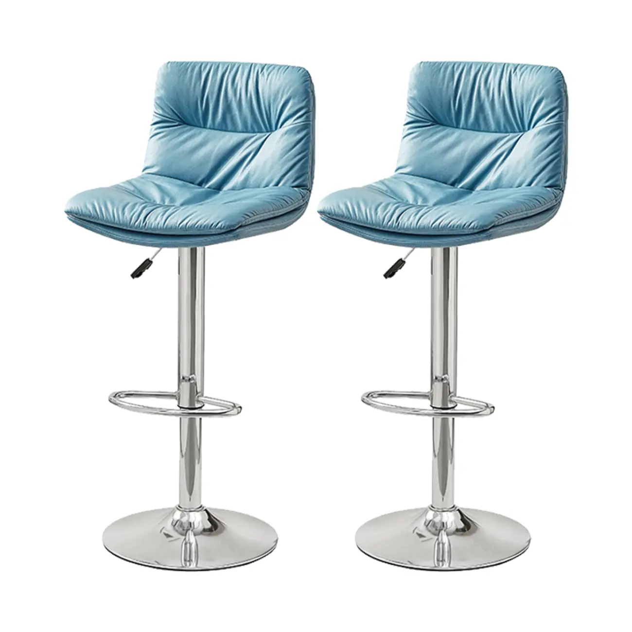 Modern Leather Saddle Swivel Adjustable Bar Stool