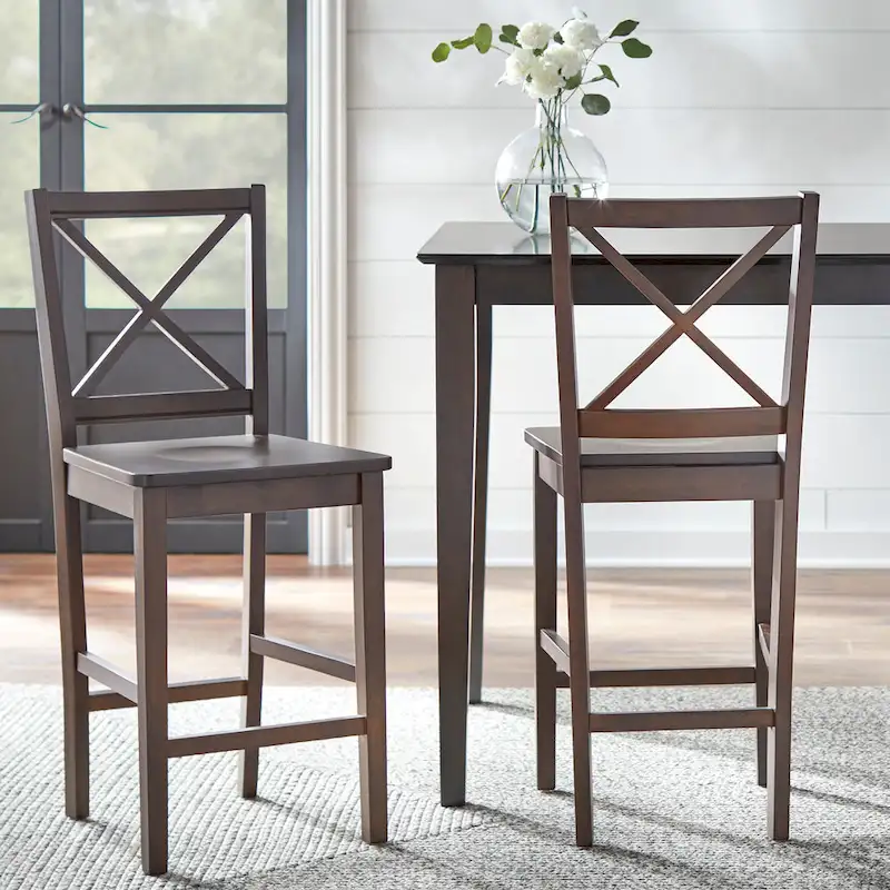 Simple Living Cross Back Counter Height 5-piece Table and Chair Set