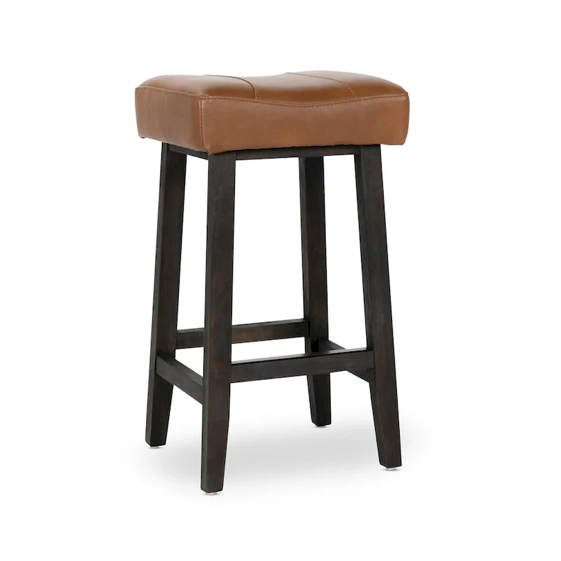 Butterscotch and Dark Brown Backless Counter Stool