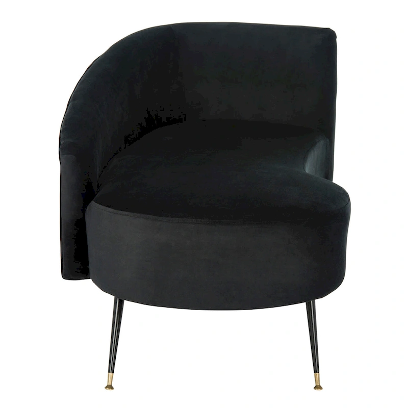 SAFAVIEH Helgrit Black/Gold Velvet Retro Glam Settee - 57.5 W x 27 D x 28 H - 58Wx27Dx28H
