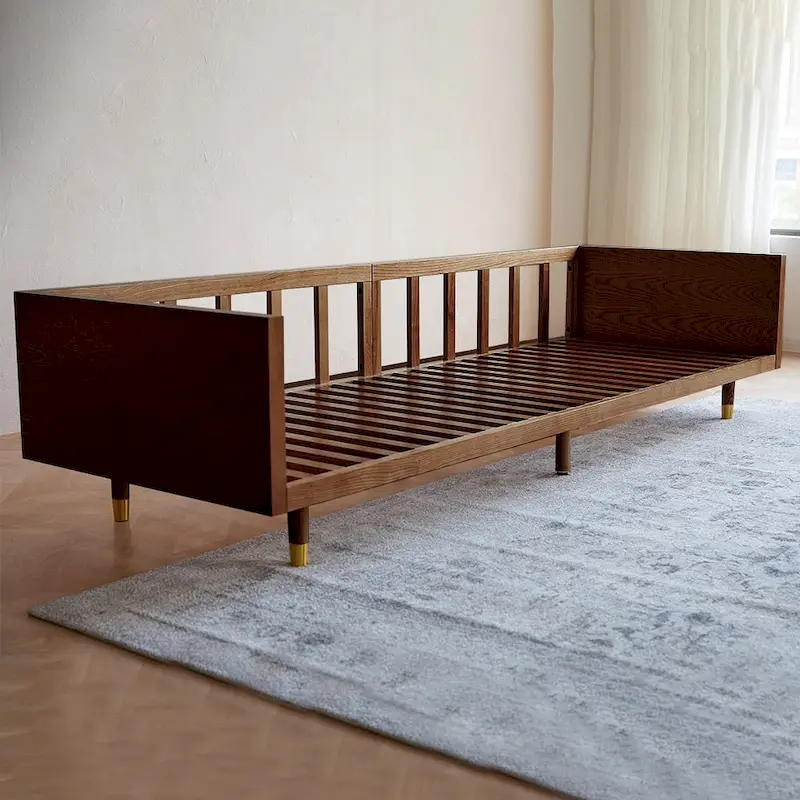 JASIWAY Modern 3-Seat Upholstered Cotton Linen Sofa,Beige