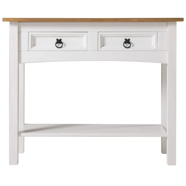 Wood Hall Table Console with 2 Drawers