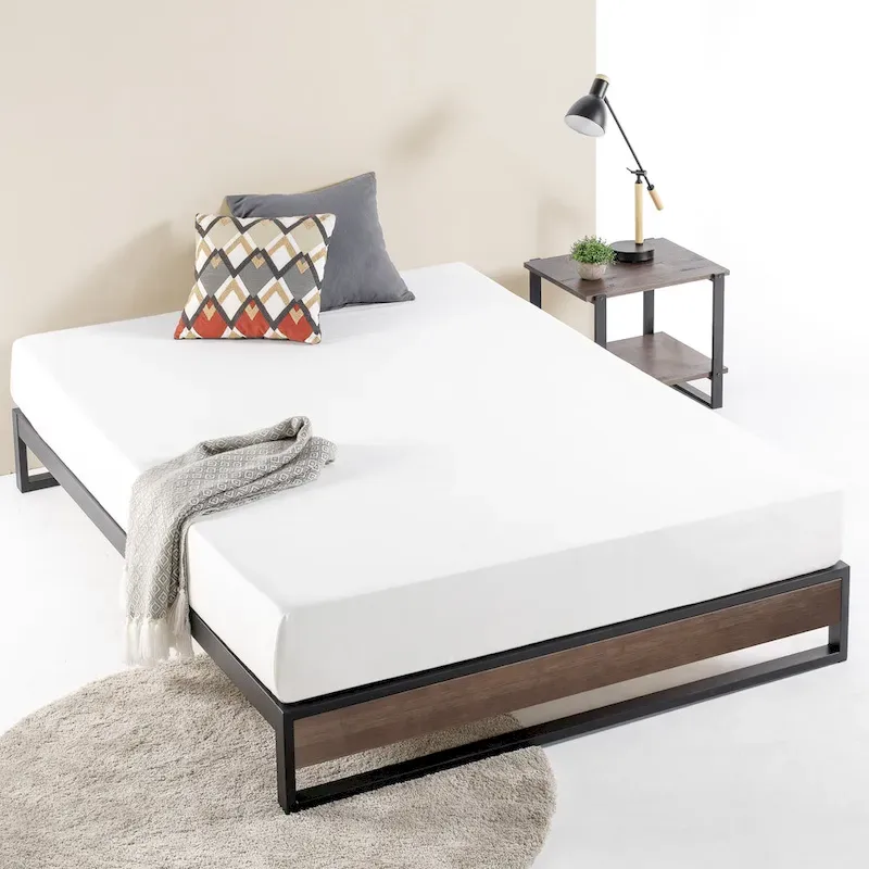 GOOD DESIGN Winner 10 Inch Grey Wash Bamboo and Metal Platform Bed