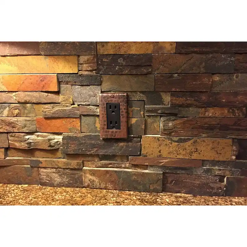 Premier Copper Products Copper Single Ground Fault/Rocker GFI Switchplate Cover - Quantity 2 (SR1_PKG2) - Brown