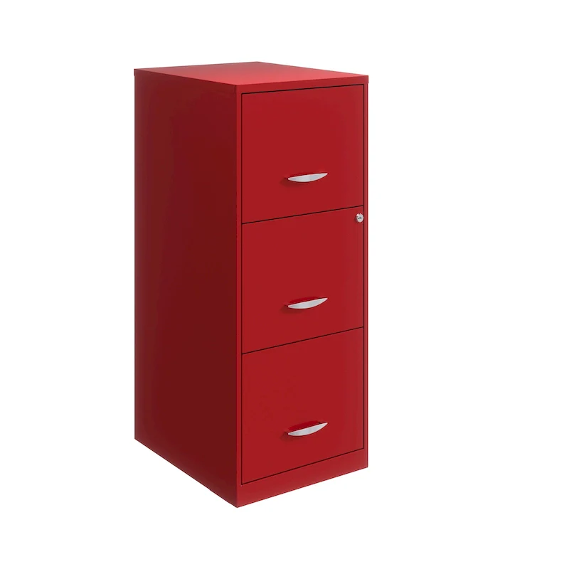 Space Solutions Lava Red 3-Drawer Vertical File Cabinet