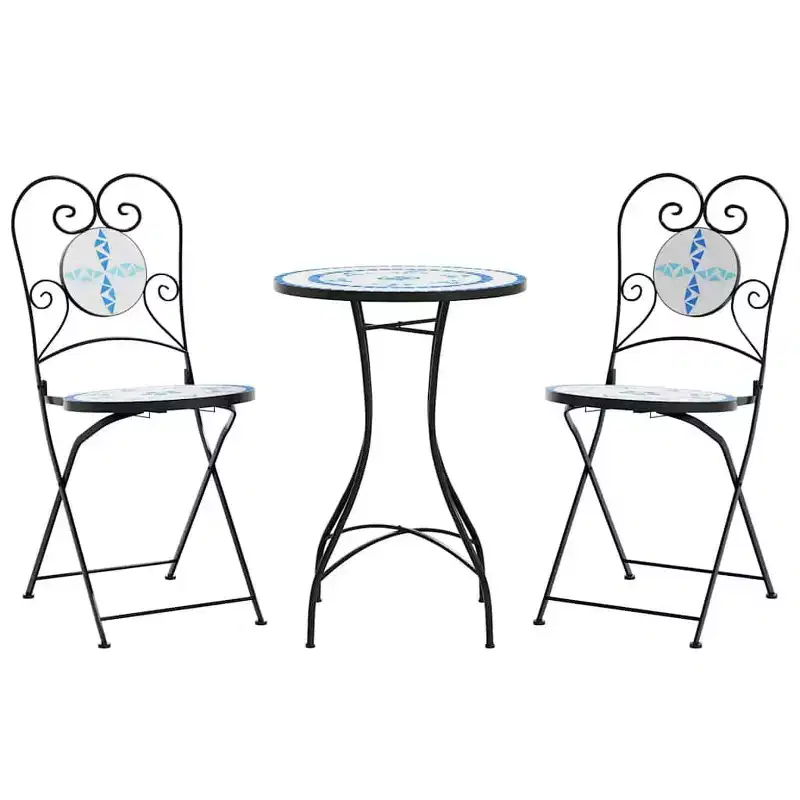 vidaXL Mosaic Bistro Set Terracotta and