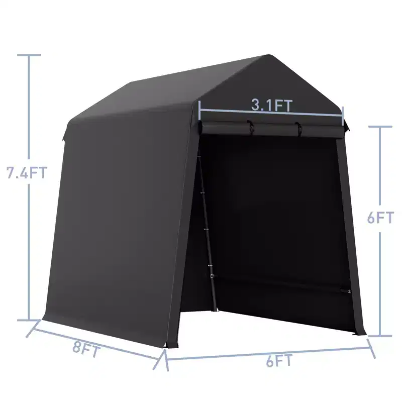 COZONY Outdoor Storage Shelter, Portable Garage with Ventilation, Waterproof UV Resistant Shelter for Motorcycle Tools