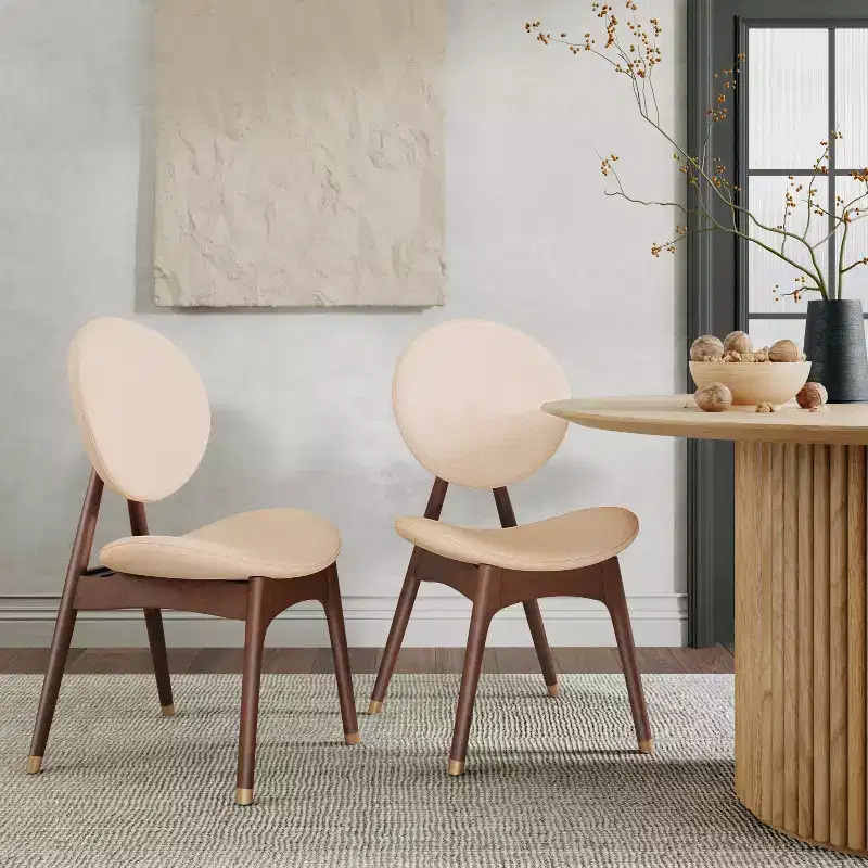 Christopher Knight Home Sarah Mid-Century Modern Wood Upholstered Dining Chair (Set of 2)
