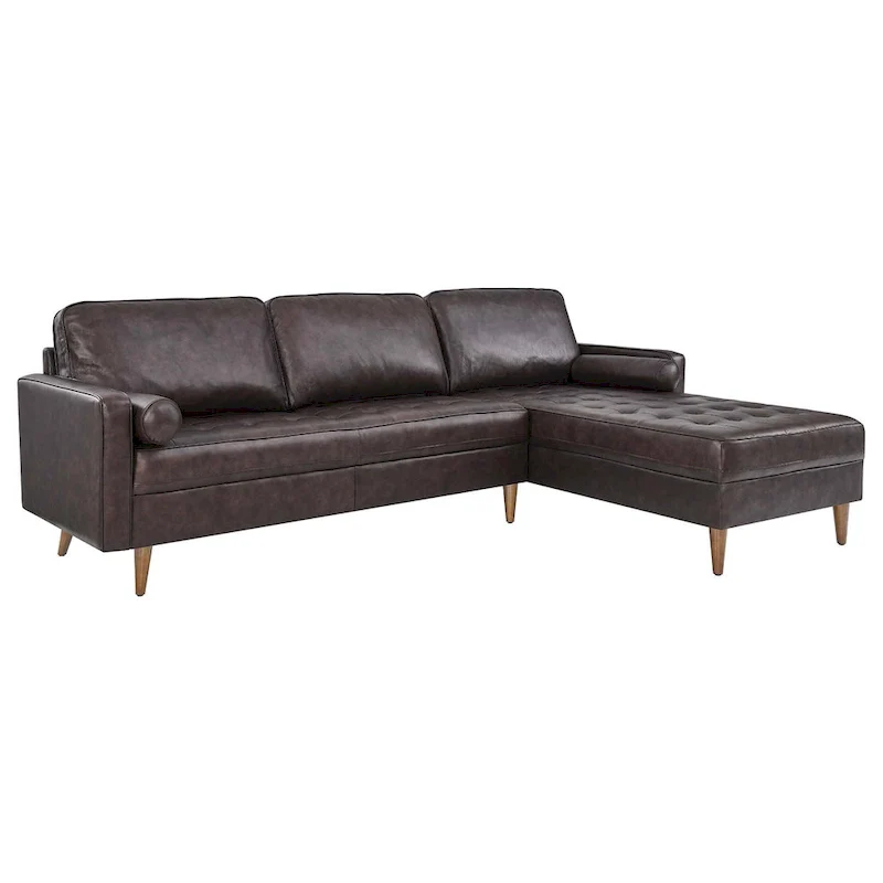 Valour 98 Leather Sectional Sofa
