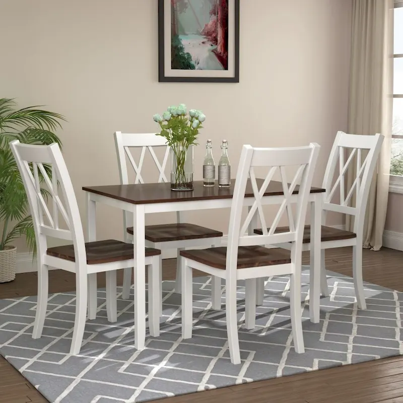 5-Piece Dining Table Set with Chairs, Home Kitchen Table Set