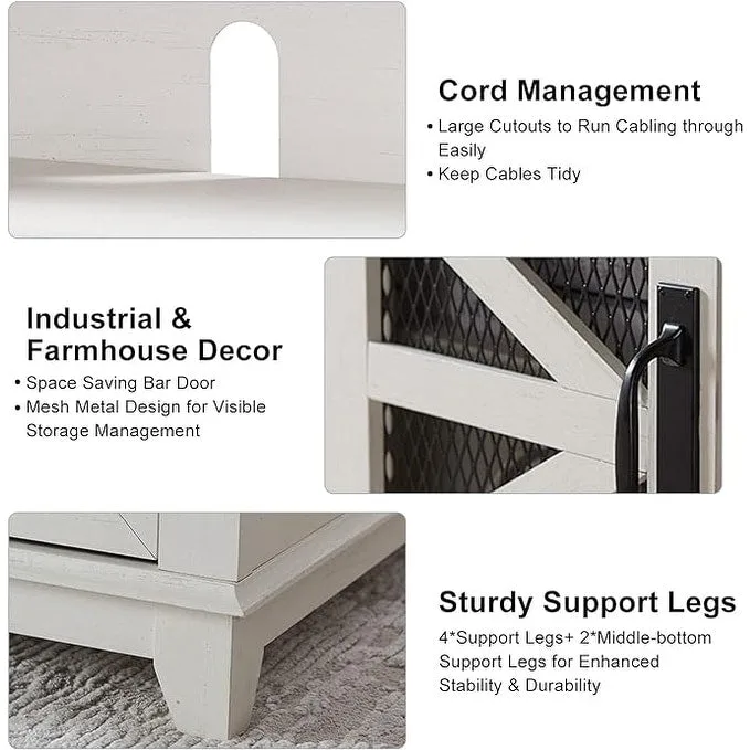 Industrial & Farmhouse TV Stand, Entertainment Center, TV Console