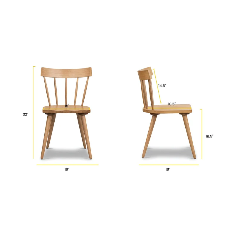 Hava Dining Chair - Solid Oak Wood with Spindle-Back