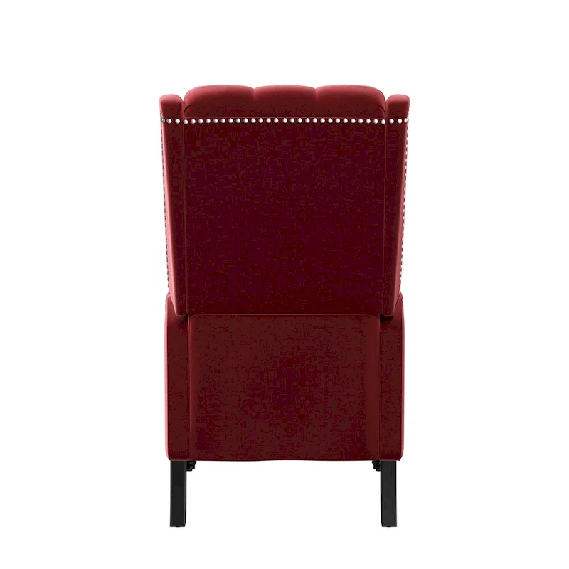 Gracewood Hollow Bea Velvet Wingback Push Back Recliner Chair