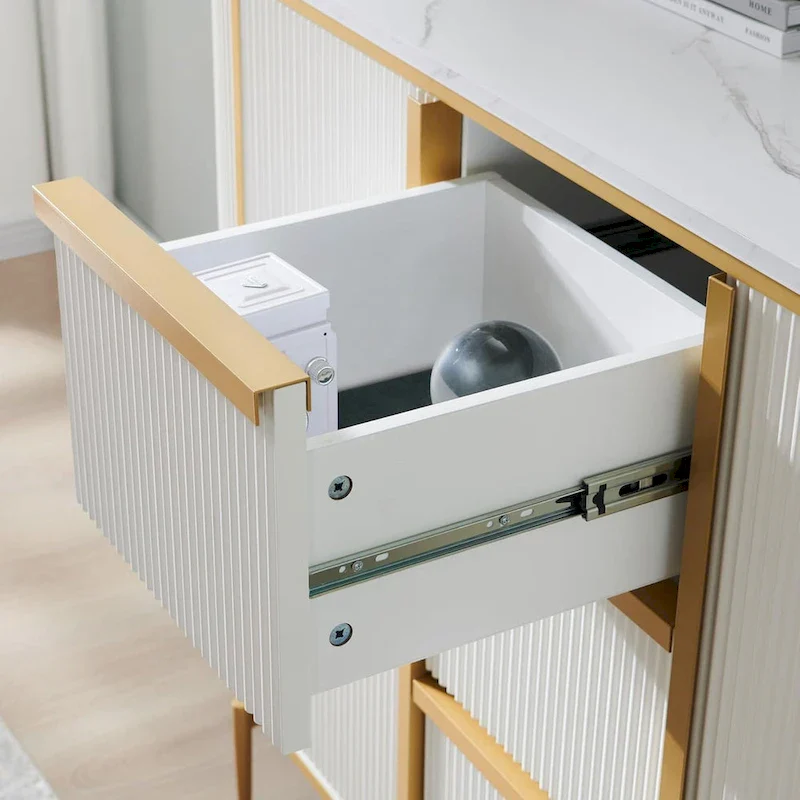 54 Modern Fluted Buffet Cabinet, Buffet Table, Coffee/Wine Bar