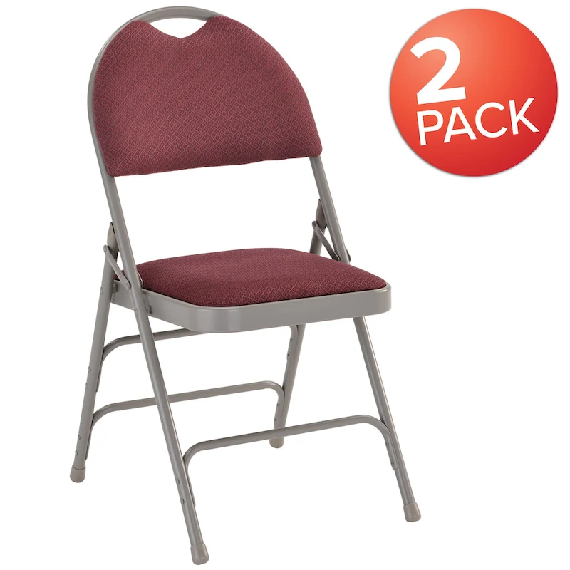 2 Pack Extra Large Ultra-Premium Triple Braced Folding Chair