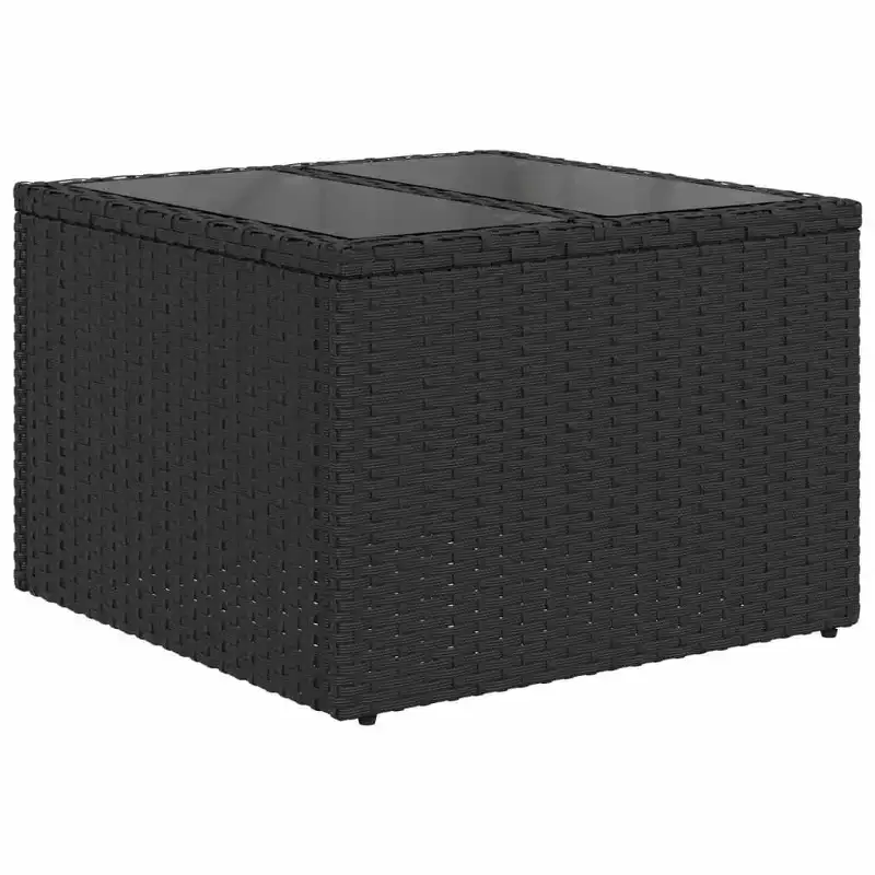 vidaXL Garden Sofa Set Black Cushions with Cream White Covers
