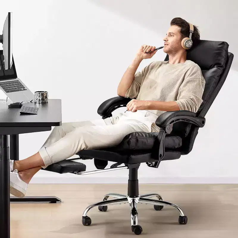 EROMMY Executive 4-Point Massage Office Chair with Footrest