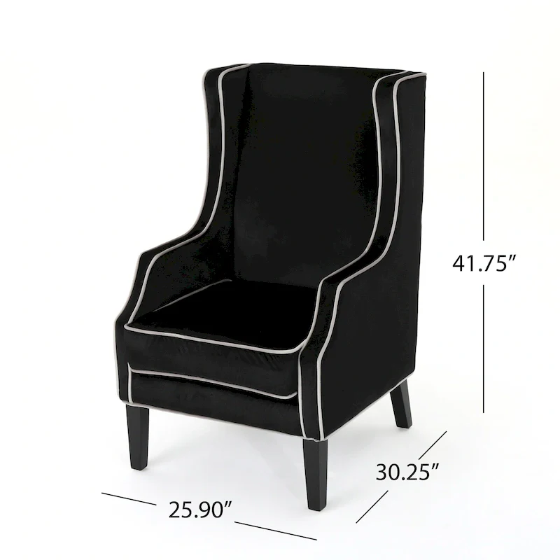 25.9 High Back Velvet Club Chair with Wide Backrest