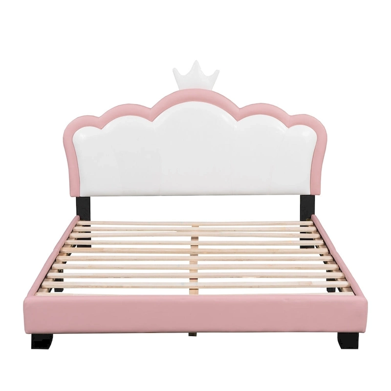Upholestered Princess Bed With Crown Headboard