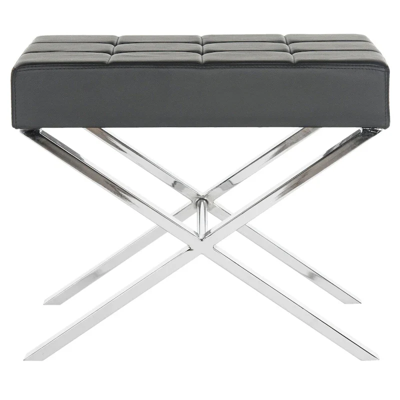 SAFAVIEH Marlys Modern Glam Black Ottoman