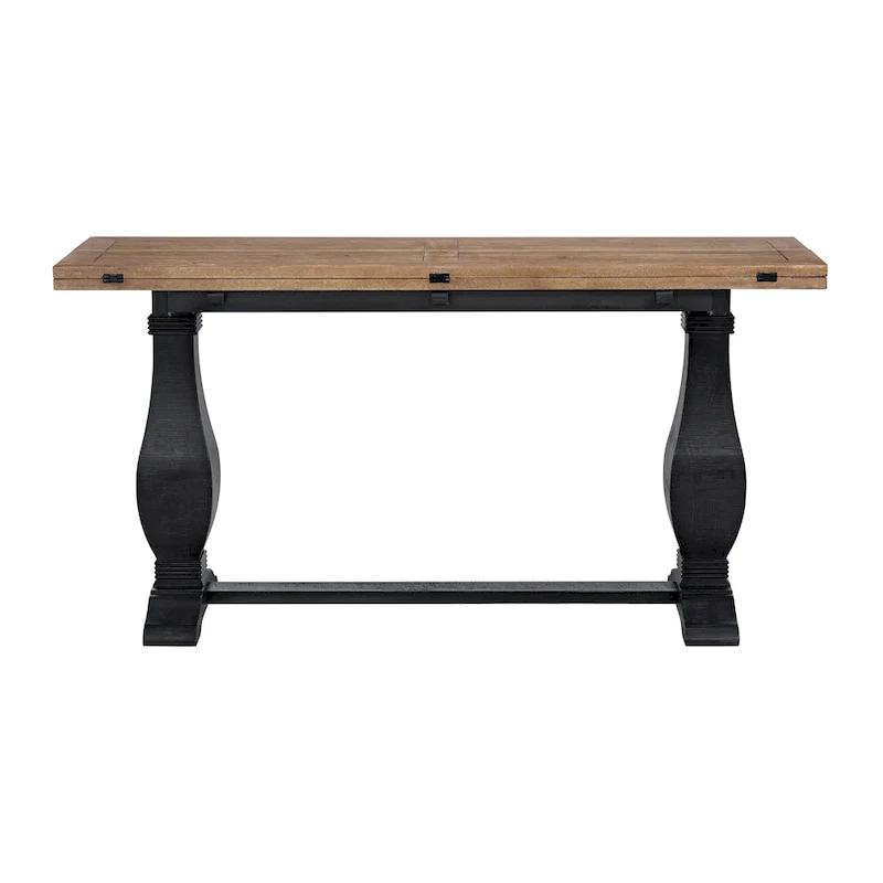 60 Solid Wood Pedestal Flip-top Sofa Console Table