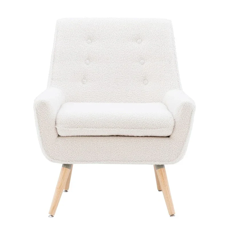 Arlo White Faux Sherpa Accent Chair
