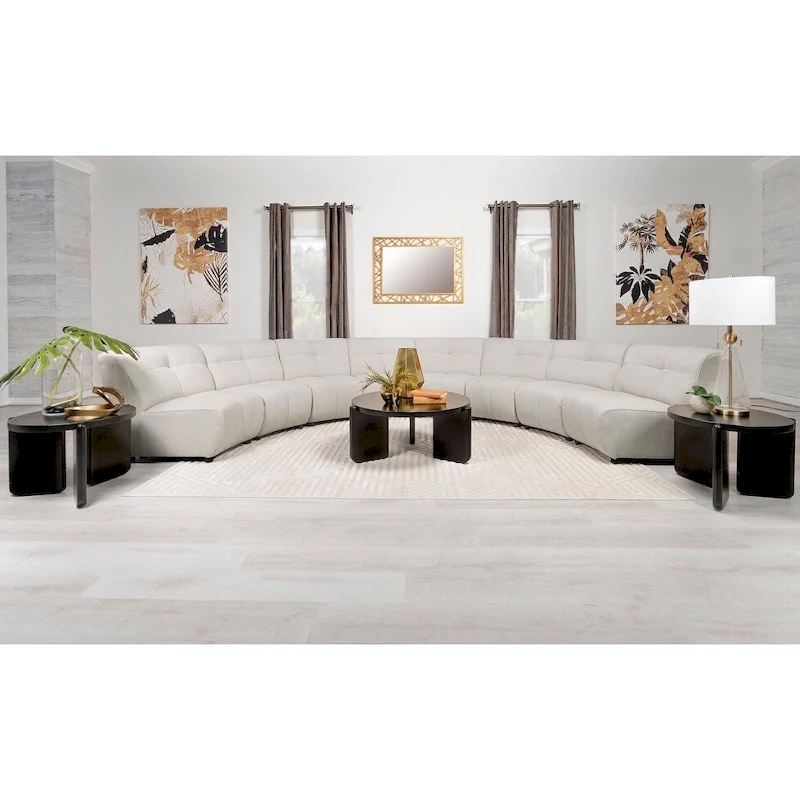 Sycamore Ivory 8-piece Upholstered Curved Modular Sectional Sofa