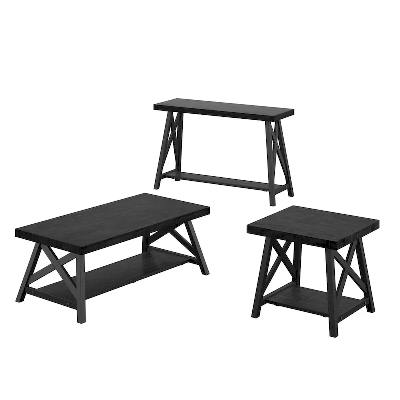 Bryson Rustic X-Base Accent Tables by iNSPIRE Q Classic