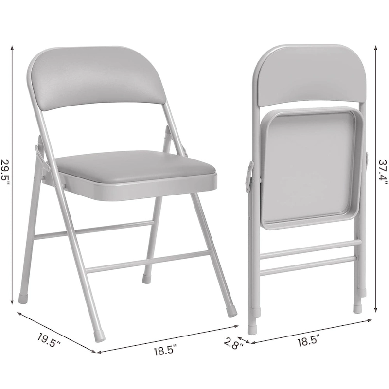 4pcs Folding Chairs With Padded Cushion and Back, Hold Up to 350 Pounds