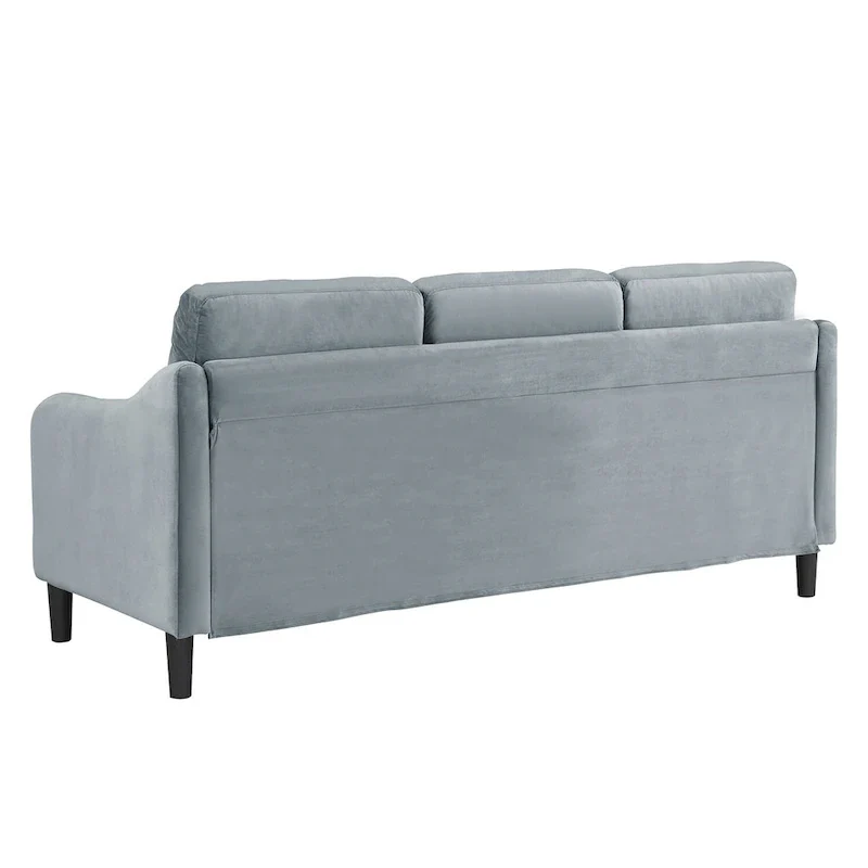 Mid-century Modern Upholstered Velvet Sofa Set with Armchair, Loveseat, 3-Seater Sofa