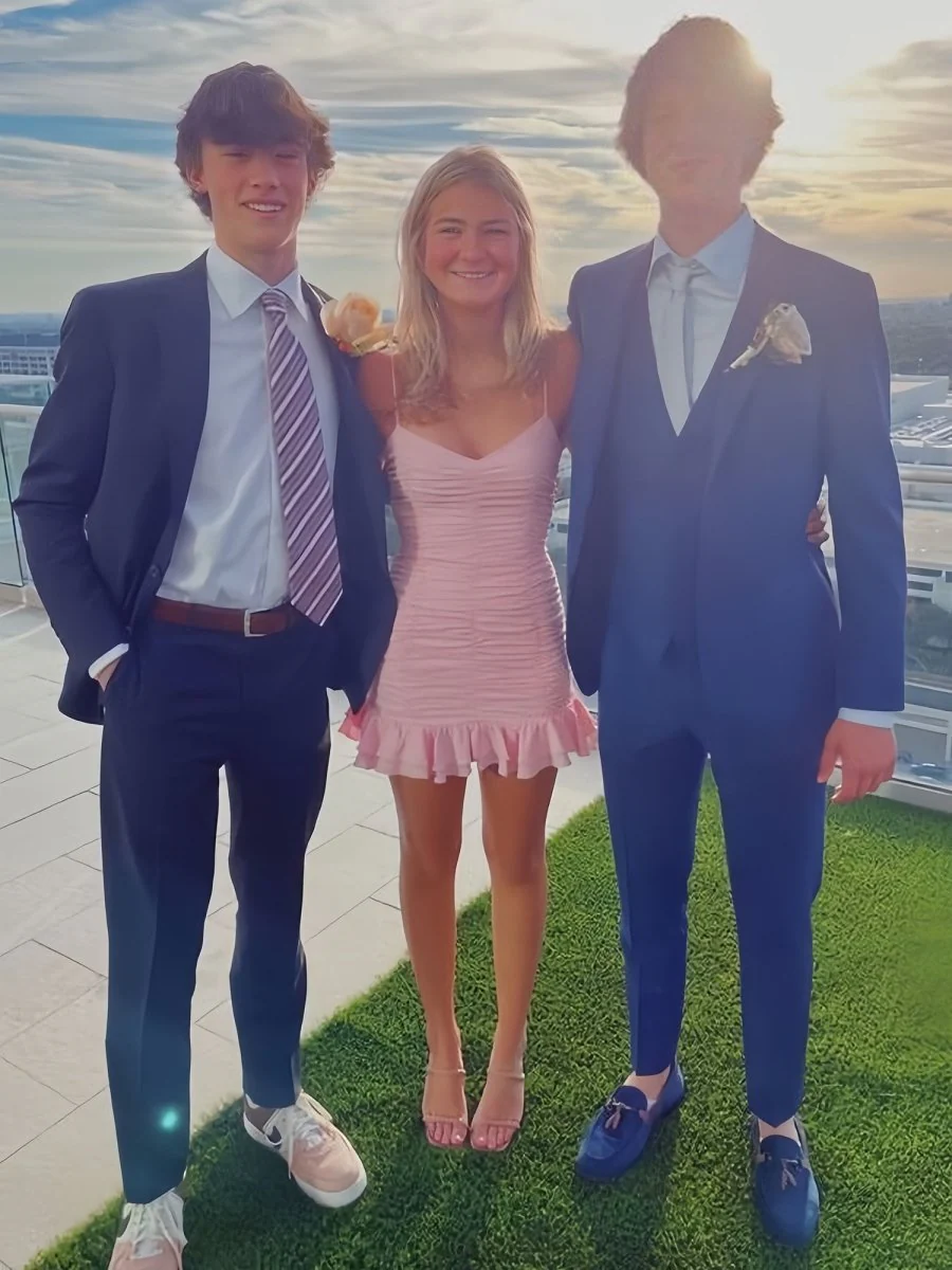 Pink - Spaghetti Straps Sheath Satin Pleated Homecoming Dress With Ruffles