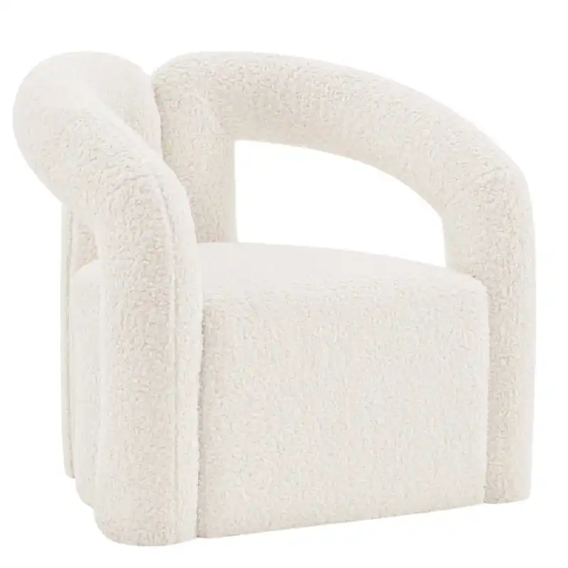 Modern Chenille Accent Chair, Soft Fabric Upholstery, Contemporary Living Room Seating