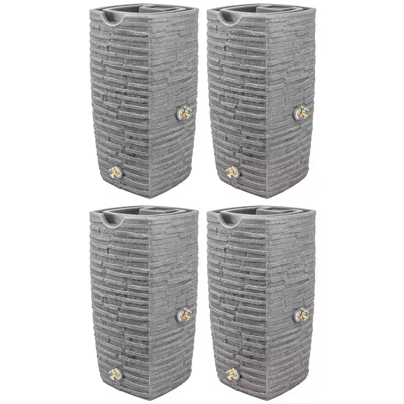 Good Ideas Impressions Riverwalk 50 Gallon Rain Saver, Dark Granite (4 Pack)
