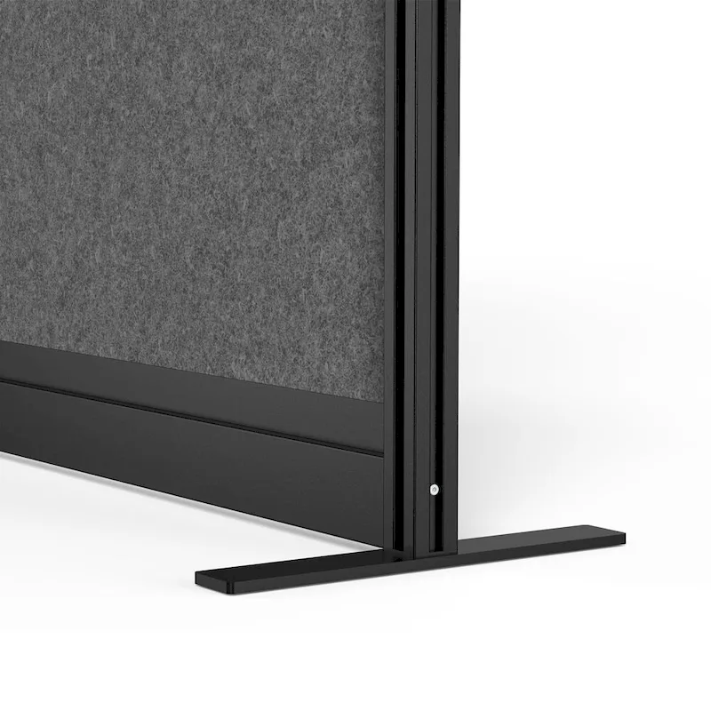 Modular Room Divider Wall System — Black Frame, 70x70 Starter Wall, Wide Paneling
