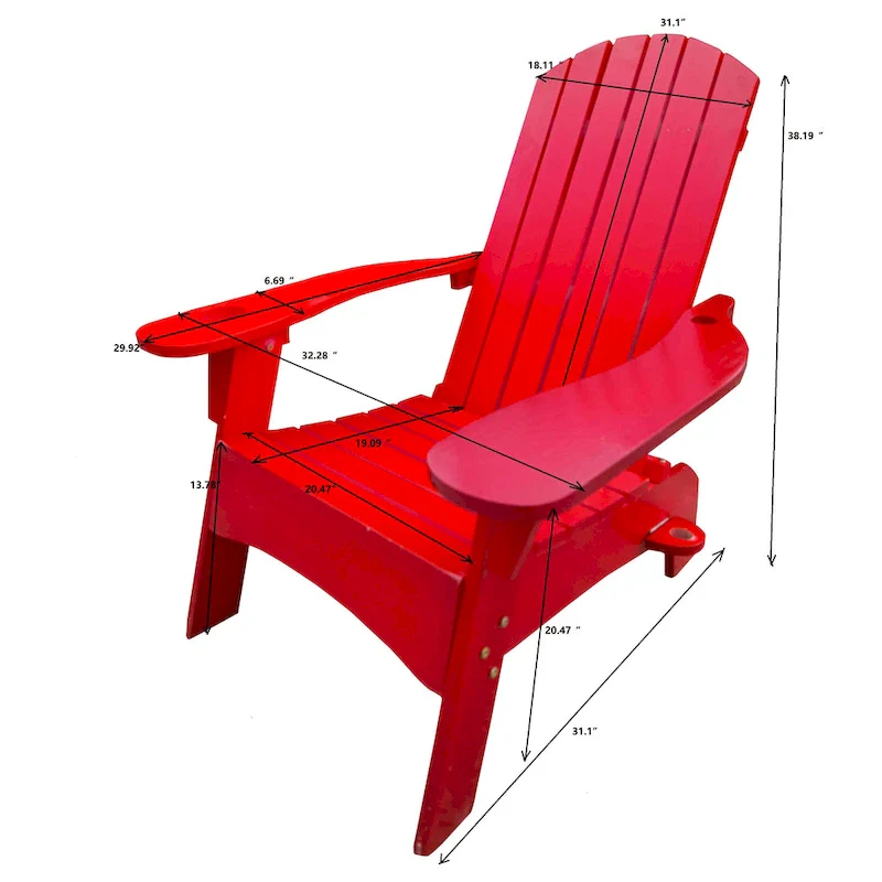 Wood Adirondack Chair with Umbrella Hole