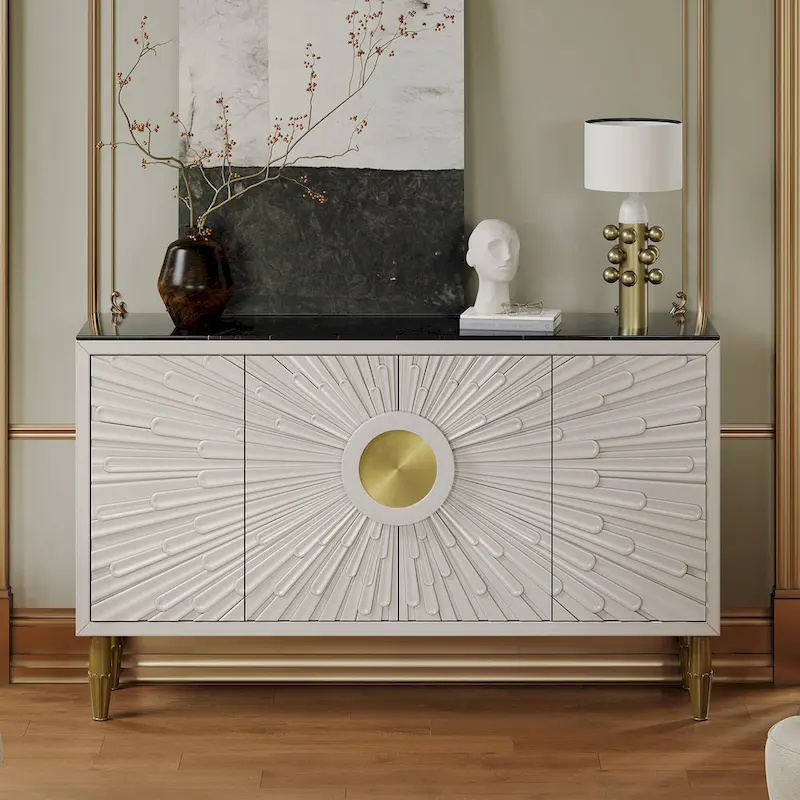 Modern 62.99 Sideboard Decorative Cabinet with Storage Shelves