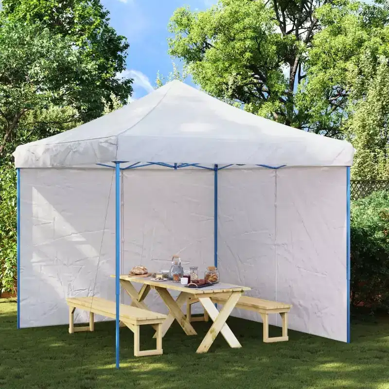 vidaXL Party Tent Sidewall 2 Pcs Patio Pavilion Canopy Sidewall with Zipper PE