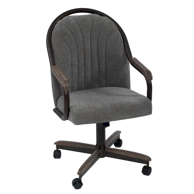 Casual Dining Cushion Swivel-and-Tilt Rolling Caster Chair