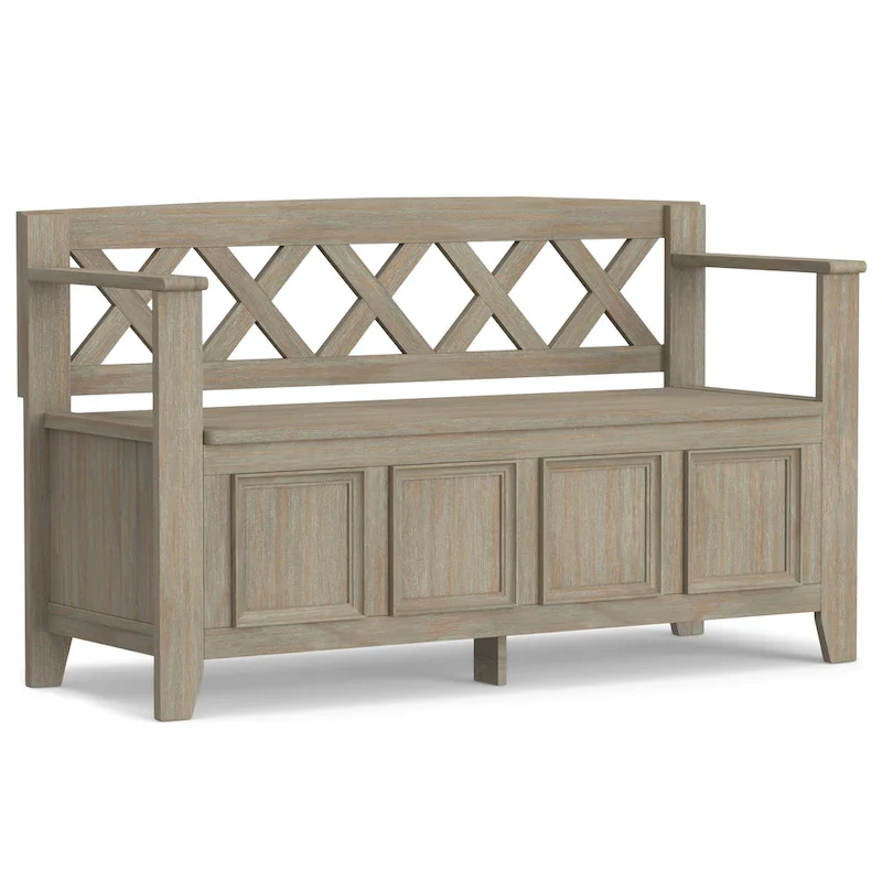 48 Inch Solid Wood Entryway Storage Bench - Seats 2